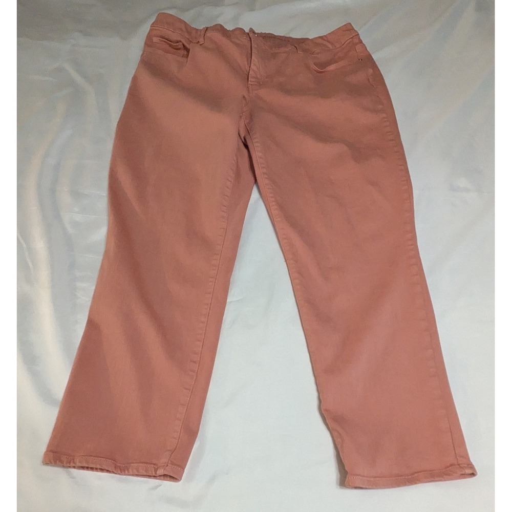Chico's So Slimming Girlfriend Ankle Pants Womens 3 Coral Pink Stretch Casual